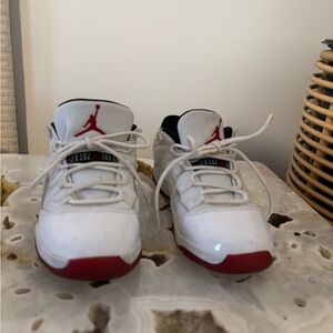 Jordan Kids White and Red Sneakers